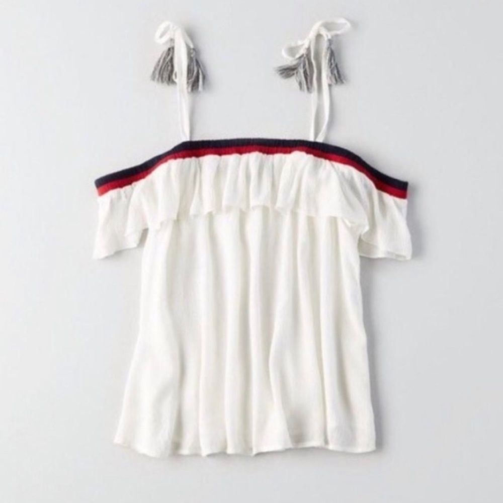 American Eagle off the shoulder ruffle top